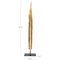 39" Gold Polystone Slim Leaf Abstract Sculpture with Black Metal Stand